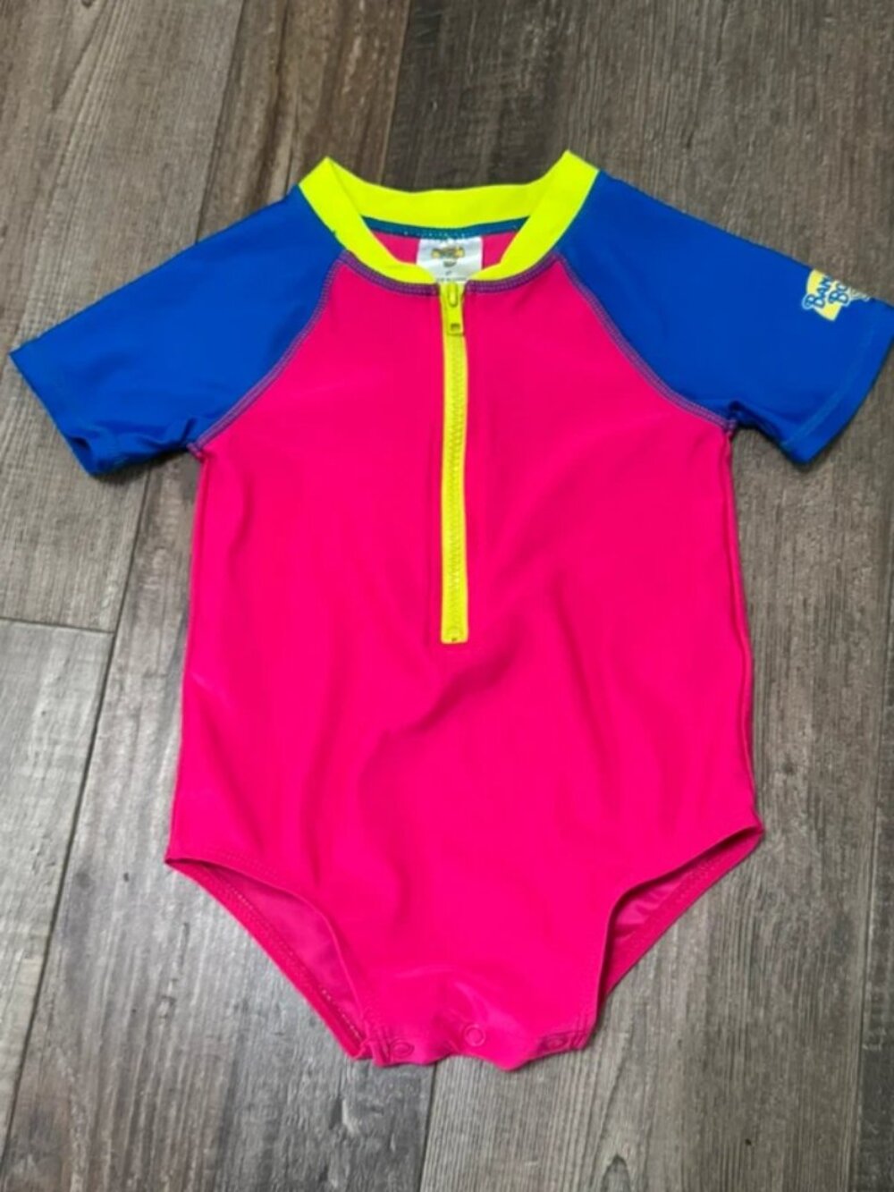Banana Boat Toddler Girl 4T One-Piece Rash Guard Swimsuit Pink Blue